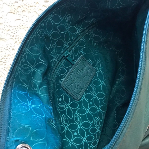 Soft Teal Fossil Crossbody Bag - Picture 6 of 11